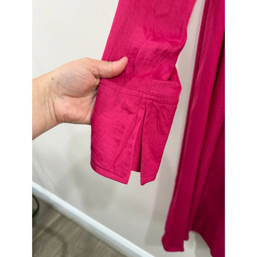 Free People Blossom Embroidered Midi Dress Fuchsia Pink OB687767 Size M NWT